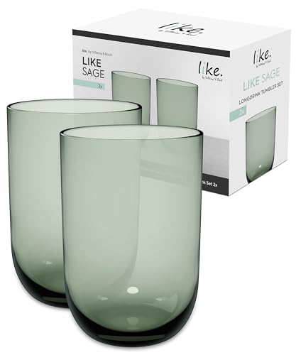like. by Villeroy & Boch – Like Glass Longdrink-Glas Grün, Spülmaschinenfest, Glas, Trinkgeschirr, Gläser, Longdrinkgläser, Kristallglas von like. by Villeroy & Boch