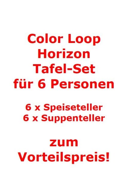 like. by Villeroy & Boch Color Loop Horizon Tafel-Set für 6 Personen / 12 Teile von like. by Villeroy & Boch