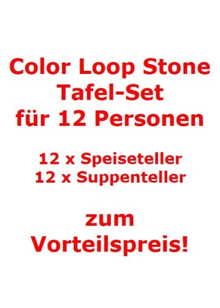 like. by Villeroy & Boch Color Loop Stone Tafel-Set für 12 Personen / 24 Teile von like. by Villeroy & Boch