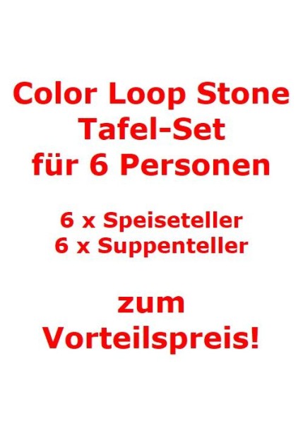 like. by Villeroy & Boch Color Loop Stone Tafel-Set für 6 Personen / 12 Teile von like. by Villeroy & Boch