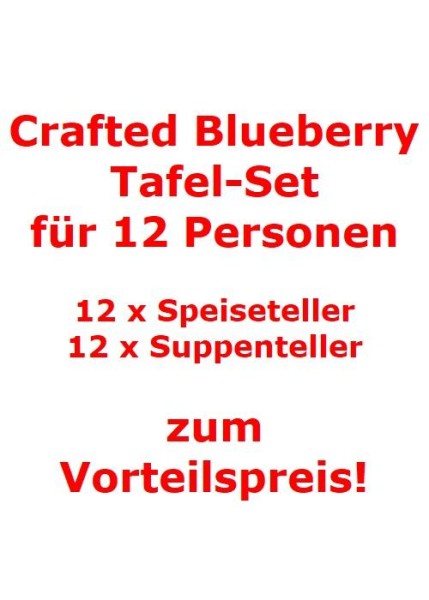like. by Villeroy & Boch Crafted Blueberry Tafel-Set für 12 Personen / 24 Teile von like. by Villeroy & Boch