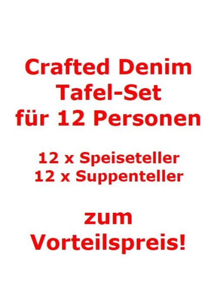 like. by Villeroy & Boch Crafted Denim Tafel-Set für 12 Personen / 24 Teile von like. by Villeroy & Boch