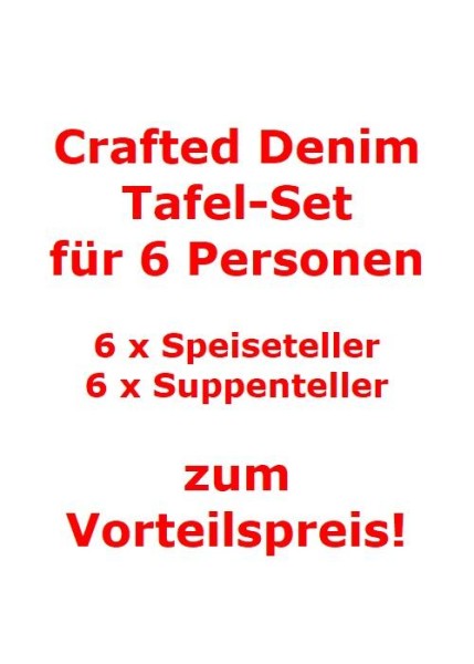like. by Villeroy & Boch Crafted Denim Tafel-Set für 6 Personen / 12 Teile von like. by Villeroy & Boch