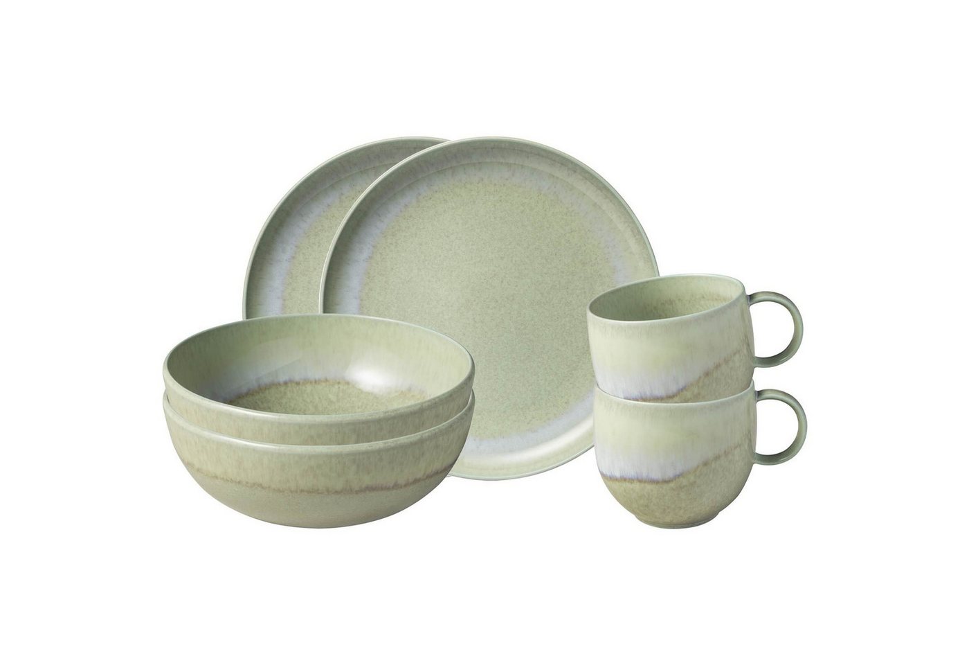 like. by Villeroy & Boch Kombiservice Perlemor Alga Frühstücks-Set 6er Set (6-tlg), Porzellan von like. by Villeroy & Boch