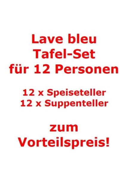 like. by Villeroy & Boch Lave bleu Tafel-Set für 12 Personen / 24 Teile von like. by Villeroy & Boch