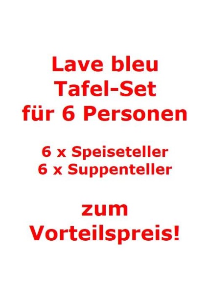 like. by Villeroy & Boch Lave bleu Tafel-Set für 6 Personen / 12 Teile von like. by Villeroy & Boch
