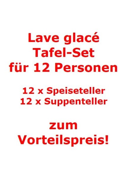 like. by Villeroy & Boch Lave glacé Tafel-Set für 12 Personen / 24 Teile von like. by Villeroy & Boch