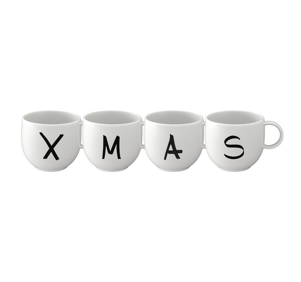 like. by Villeroy & Boch Tasse Letters Becher Set XMAS 4tlg., Porzellan von like. by Villeroy & Boch