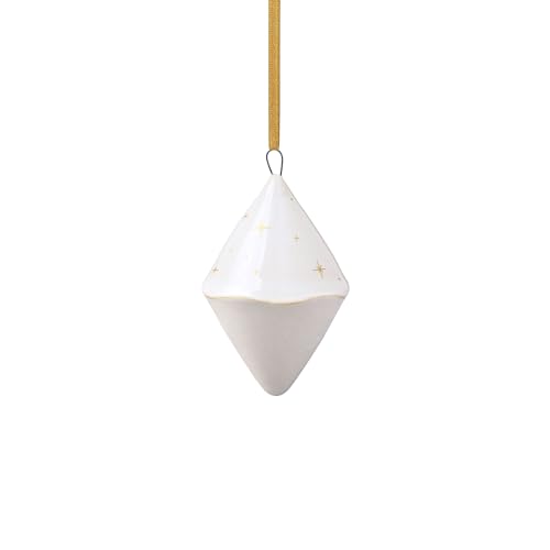 like. by Villeroy & Boch – Winter Glow Ornament Doppelkegel, Weihnachtsdeko aus Premium Porzellan, Baumschmuck mit Sternen, Dekoration für Weihnachten, moderne Dekoration im Winter, Pottery-Stil von Villeroy & Boch