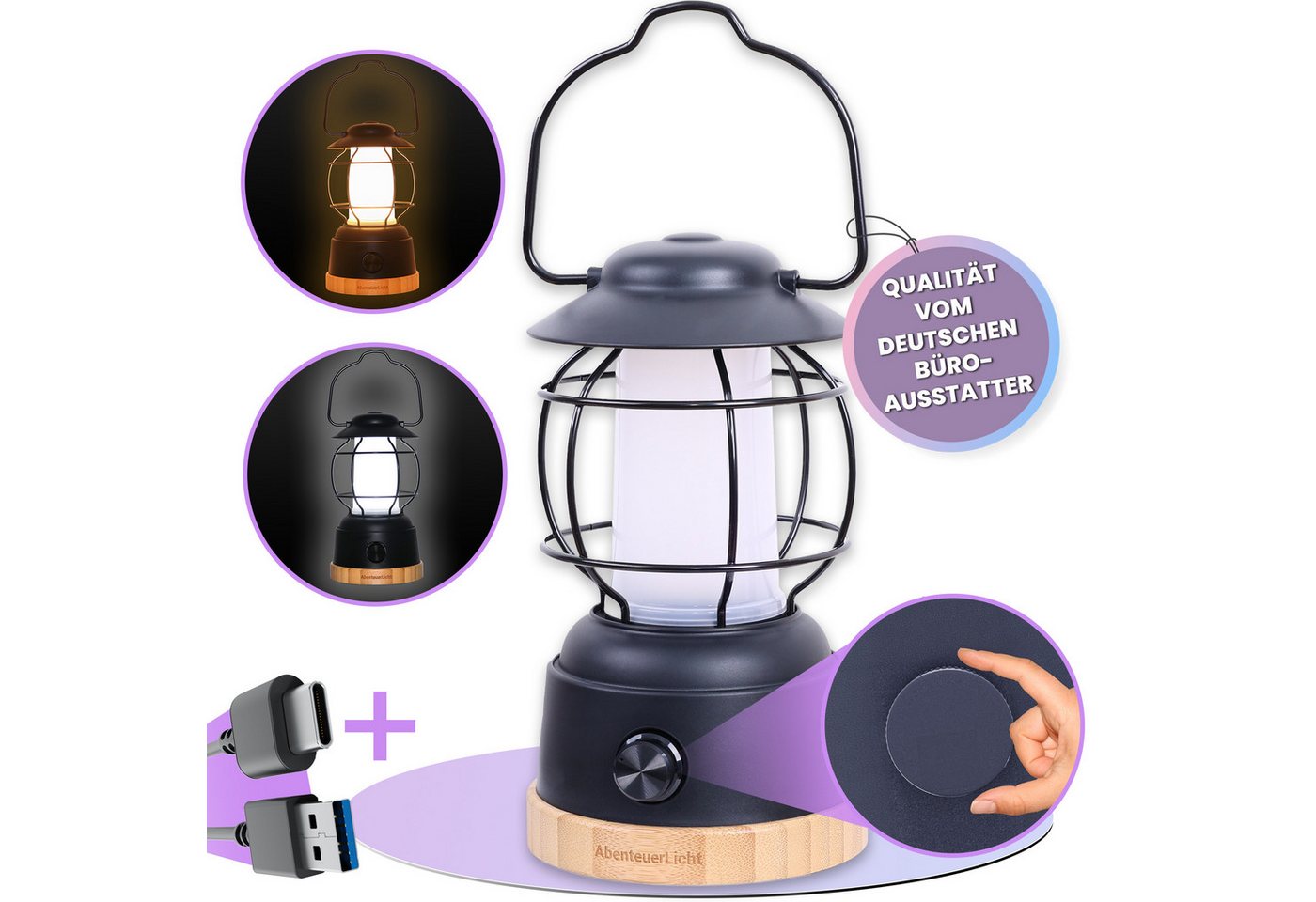 lilatec LED Außen-Tischleuchte Lilatec LED-Campingleuchte AbenteuerLicht schwarz, Integriert, 2200K - 5000K lilatec LED Außen-Tischleuchte Lilatec LED-Campingleuchte AbenteuerLicht schwarz, Integriert, 2200K - 5000K von lilatec
