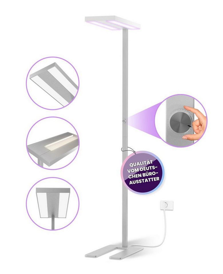 lilatec LED Stehlampe lilatec LED-Stehleuchte LUXODESK 60W 4000K grau lilatec LED Stehlampe lilatec LED-Stehleuchte LUXODESK 60W 4000K grau von lilatec