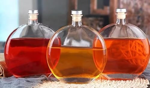 3x 0,5L Flasche mit Verschlüss- Glasfass |Likörflasche |Essig-Ölflasche | Schnapsflasche |Karaffe |Leere Glasflasche Zum Befüllen| Weinballon | Glasballon| Wasserflasche |Weinflasche|Whisky Flasche von lilawelt24