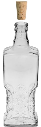 lilawelt24 1 x Leere Glasflaschen Zum Befüllen 500 ml | Likörflaschen |Essig-Öl Flaschen | Schnapsflaschen |Karaffe von lilawelt24