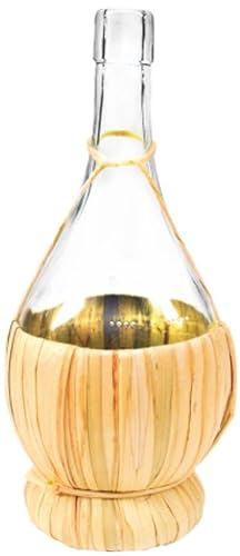 lilawelt24 1L Glasflasche + Graskorb/GLASBALLON Weinballon leere Flasche Karaffe Likörflaschen |Essig-Öl Flaschen | Schnapsflaschen von lilawelt24