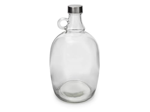 lilawelt24 2L Flasche mit Schraubverschlüss Weinballon Glasballon Weinflasche| Likörflasche |Essig-Öl Flaschen | Schnapsflasche |Karaffe von lilawelt24