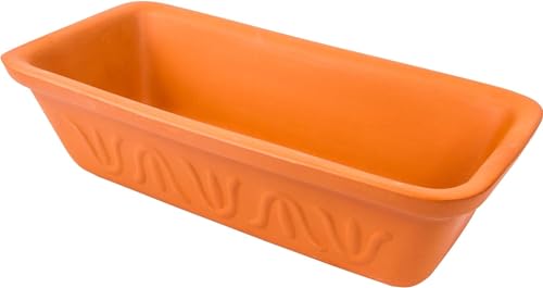 lilawelt24 2l Tonbräter brotbacken Bräter aus Naturton | Tonbräter Dampfgarer | Römischer Tonofen | Auflaufform für fettfreies Kochen und zum Backen von Brot und Kuchen von lilawelt24