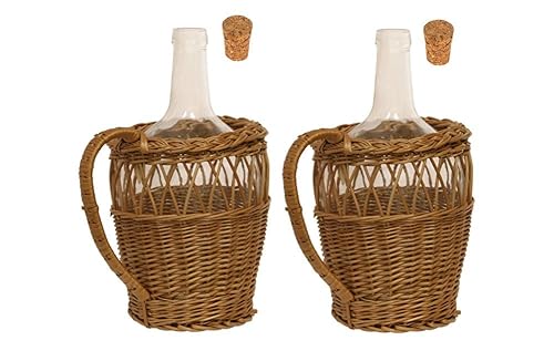 2x Flasche 2L mit Weidenkorb + Korken Weinflasche| Likörflasche |Essig-Öl Flaschen | Schnapsflasche |Karaffe 2x Flasche 2L mit Weidenkorb + Korken Weinflasche| Likörflasche |Essig-Öl Flaschen | Schnapsflasche |Karaffe von lilawelt24