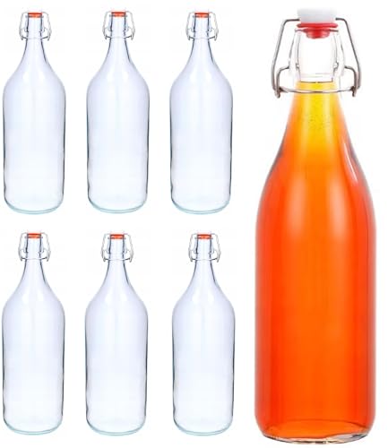 6x 2L Leere Glasflasche Zum Befüllen | BügelFLASCHE| Likörflaschen Weinflasche |Essig-Öl Flaschen | Schnapsflaschen |Karaffe |Wasserflasche|Milchflasche BÜGELVERSCHLUSS von lilawelt24