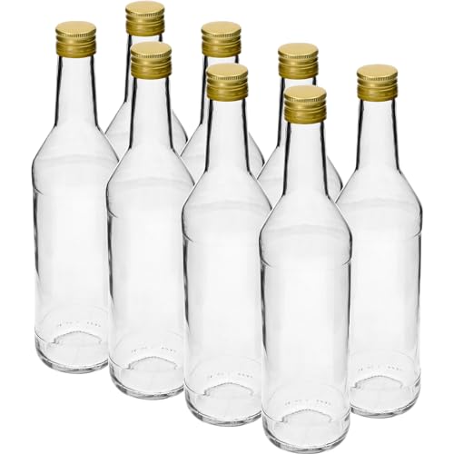 lilawelt24 8 x Leere Glasflaschen Zum Befüllen 500 ml| Likörflaschen |Essig-Öl Flaschen | Schnapsflaschen |Karaffe von lilawelt24