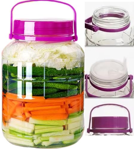 lilawelt24 Einmachgläser Vorratsgläser Sturzgläser Vorratsdose Gurkenglas, Einmachglas, luftdichte Konservierung, Glasballon, Glas, Vorratsglas für Gurken, Aufbewahrung, Aufbewahrungsglas (10L) von lilawelt24
