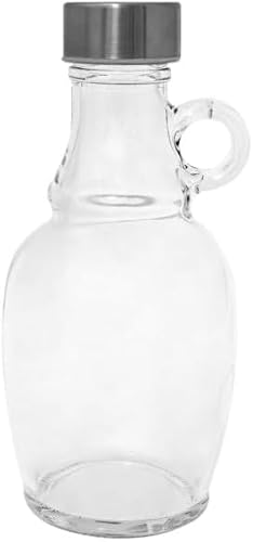 Flasche mit rundem Griff Rundgriff Henkel Schraubverschlüss Weinballon Glasballon Weinflasche Likörflasche Essig-Öl Schnapsflasche |Karaffe | Leere Glasflasche| Wasserflasche (0,5 L) von lilawelt24
