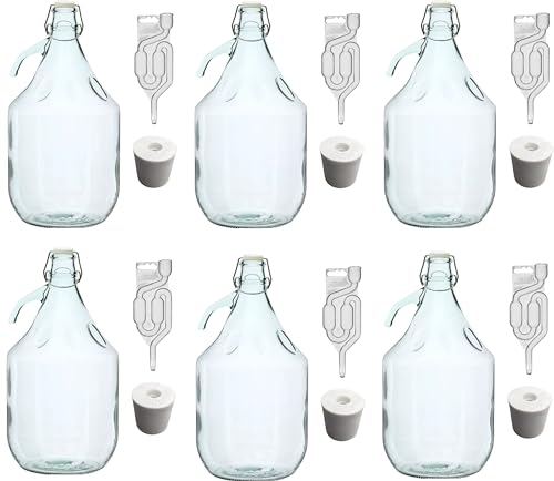 lilawelt24 Set 24tlg. Flasche GÄRBALLON + STOPFEN + GÄRRÖHRCHEN + BÜGELVERSCHLUSS 5L, Transparent von lilawelt24