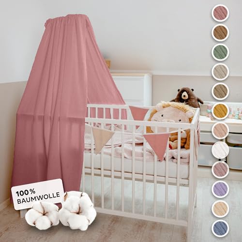 lilimaus Betthimmel Babybett - Himmel aus 100% Musselin Baumwolle - Tolles Geschenk für Baby- und Kinderzimmer - Himmelbett Vorhänge für Mädchen und Jungen von lilimaus