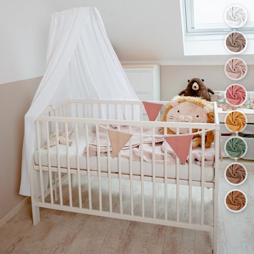 lilimaus Betthimmel Babybett inkl. Himmelstange - Himmel aus 100% Musselin Baumwolle - Tolles Geschenk für Baby- und Kinderzimmer - Himmelbett Vorhänge für Mädchen und Jungen von lilimaus