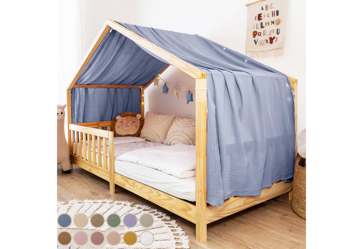 lilimaus Betthimmel Betthimmel aus Musselin - Hausbett Deko für Mädchen & Jungen, Stilvolle Kinderzimmerdeko aus Baumwolle für gemütliche Hausbetten lilimaus Betthimmel Betthimmel aus Musselin - Hausbett Deko für Mädchen & Jungen, Stilvolle Kinderzimmerdeko aus Baumwolle für gemütliche Hausbetten von lilimaus
