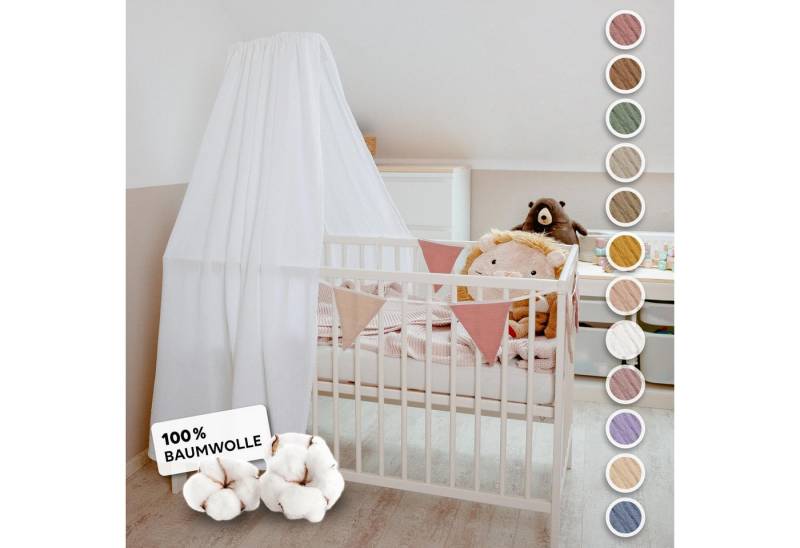 lilimaus Betthimmel Handgefertigter Musselin Betthimmel aus 100% Baumwolle für Babybett, Stoffhimmel für Babybett-Deko im Kinderzimmer und Spielzimmer von lilimaus