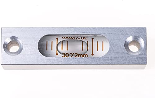 Rechteckige, robuste Metall Aluminum Wasserwaage / Libelle, 58mm breit, 15mm tief und hoch mit Anzeige 30" /2mm - mit Befestigungsmöglichkeit von lillybox