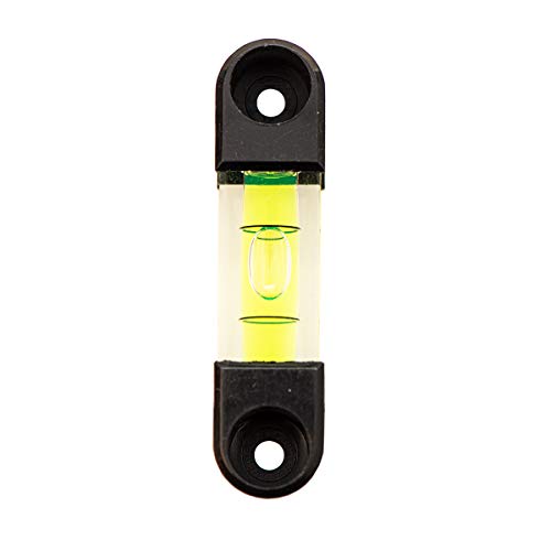 Stabile, rechteckige Miniwasserwaage schwarz/grün mit Befestigungungslöchern. 67 mm Breite, Libelle 30 mm, Höhe 17 mm von lillybox