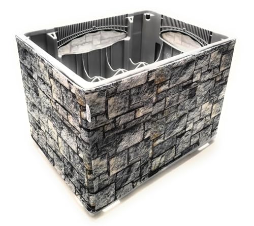 lilopard Bierkastenhusse mit Stein-Mauer-Motiv | Deko-Artikel für Bierkisten | Biergeschenk | Geschenkidee | Verziert den Bierkasten | Einfach anzuwenden | Waschbar von lilopard