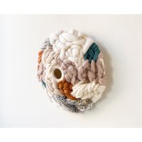 Moderne Rund Gewebte Wandkunst, Gewebter Wandbehang Aus Bio-Wolle, Rundgewebe Für Strukturierte Wohnkultur von liloufiberart