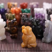 1, 5 Zoll, Edelstein Hunde Figur Dekor, Kristall Hund, Home Golden Retriever, Tigerauge, Achat, Obsidian, Tier Dekor Geschenk von lilyinstone