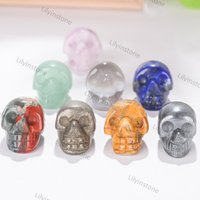 1 Zoll Mini Skull, Quartz Skulls, Crystsal Totenkopf Deko, Edelstein Totenköpfe, Figur, Taschen Kristall, Heilsteine von lilyinstone