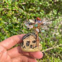 5 Styles Multi Edelstein Baum, Draht Umwickelter Kristall Baum, Resin Haus Basis, Amethyst, Rosenquarz, Grüner Aventurin, Aquamarin, Mix Stein Chip von lilyinstone