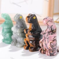 Handgeschnitzter Edelstein Dinosaurier, Quarz Kristall Dinosaurier Figur, Tier Reich Dekor, Wohndekor, Geschenk von lilyinstone