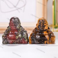 Kleine Maitreya Deko-Lieferung, Heilkristalle Chakra Geschnitzte Buddha-Figuren, Naturtal Edelsteine, Basteln Niedliche Schutzengel Home Decor von lilyinstone