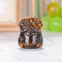 stein Kristall Mops Figur/Edelsteine Hund Skulptur Geschenk Für Freundin Vatertagsgeschenk Büro Dekor Geburtstag Sie von lilyinstone