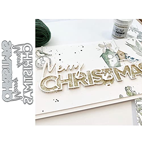 Stanzschablonen aus Metall, Motiv: Frohe Weihnachten, mit Aufschrift "Merry Christmas", für Grußkarten, zum Basteln, für Sammelalben, als dekorative Prägeschablonen von lilyshopingstore