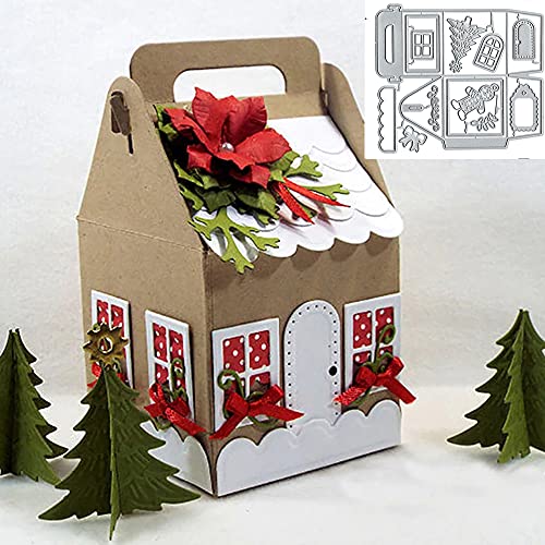 Weihnachtsschablonen aus Metall, Motiv: Baumtür, Frohe Weihnachten, Süßigkeiten, Geschenkbox, Stanzschablonen, DIY, Scrapbooking, Fotoalbum, dekorative Prägung, Papierkarten von lilyshopingstore