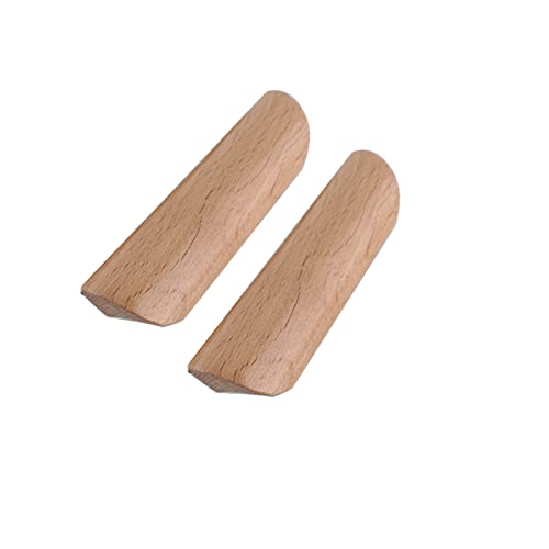 2 Stück Schrankgriffe Holz Möbelgriff Buche Türgriffe Schrank Schubladengriff Bogengriff für Küchengriffe von Schubladen, Möbeln, Schränken, mit Schrauben (hole distance 64mm/2.5in) von limiao123