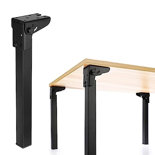 4 Pcs Klapptisch Beine aus Eisen Hohe Beanspruchung Tischbeine Schwarze klappbare Möbelbeine Metall Couchtisch Support Beine für Laptop Tischbeine Couchtisch (60cm(23.6in)) von limiao123