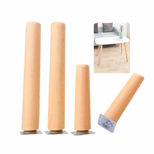 4 Stück Möbelfüße aus Holz,Ersatz Holz Tischbeine Couchtisch Füße Schrank Sockelfuss Support Beine für Couchtische TV-Schränke Nachttisch Möbel (40cm(15.7in)) von limiao123