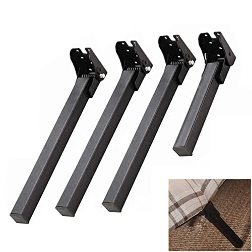 4 Stück klappbare Möbelbeine,Ersatz-Haarnadel Tischbeine Metall Couchtisch Support Beine für Home Decoration mit Montageschrauben Schwarz (50cm(19.6in)) von limiao123