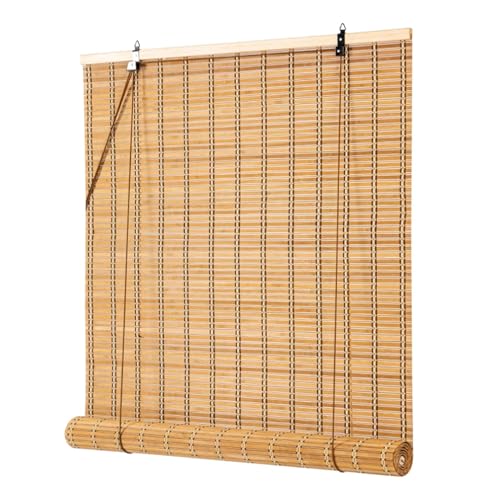 Bambusrollo Breit Bambus Raffrollo Innen/außen-bambusrollo Jalousien aus Holz Natürliche für Balkon/Terrasse/Garten Sonnenschutz Sichtschutz Rollo,Einfache Montage (110x160cm(43x63in)) von limiao123