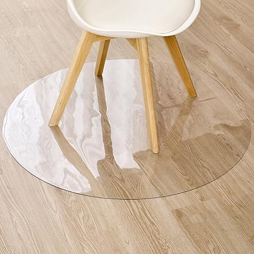 Bodenschutzmatte Bürostuhl Transparent 1.5 mm Dicke Runde PVC Teppichschutz Stuhlmatte wasserdichte Anti-Kratz für Büro Zuhause Bodenschutz (transparent,Diameter 65cm/25.5in) von limiao123