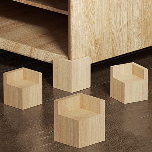 Möbel Risers,Massivholz Tischerhöher Beinheber Füße Nut Typ Sofa Beine Fußerhöhung Elefantenfuß für Tische Betten und andere Möbel 4 Stück (L6*W6*H5cm) von limiao123