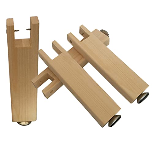 limiao123 Massivholz Möbelfüße,Verstellbare Betterhöhungen Bettrahmen Stützfüß Holz Sofabeine Ersatz Basisfuß Support Beine für Sofa Schrank Bett 4 Stück (19cm(7.4in)) von limiao123
